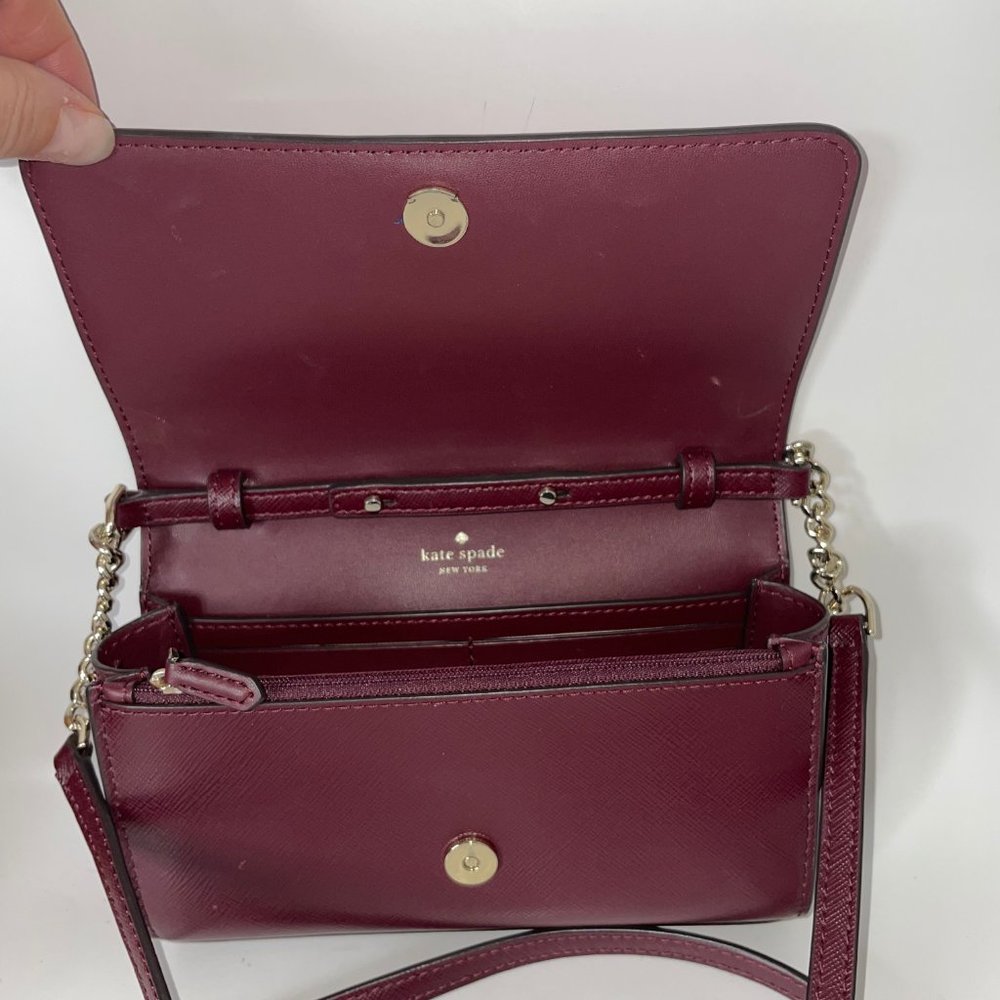 Kate Spade Cameron Street Corin Leather Crossbody Bag Pink / Burgundy - Picture 5 of 12